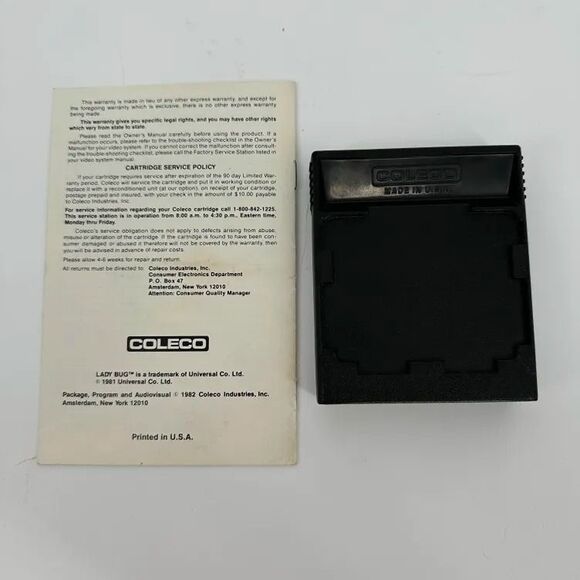 Lady Bug (ColecoVision, 1982) w/ Manual - Tested & Working - Authentic - Picture 2 of 3
